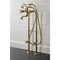 Kingston Brass CCK246K7 Freestanding Clawfoot Tub Faucet Package with Supply Line, Brushed Brass CCK246K7 - alternate 4